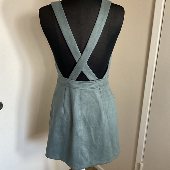 26. Forever 21 Blue Faux Suede Pinafore Vest Mini Dress Size Medium - Picture 6 of 6
